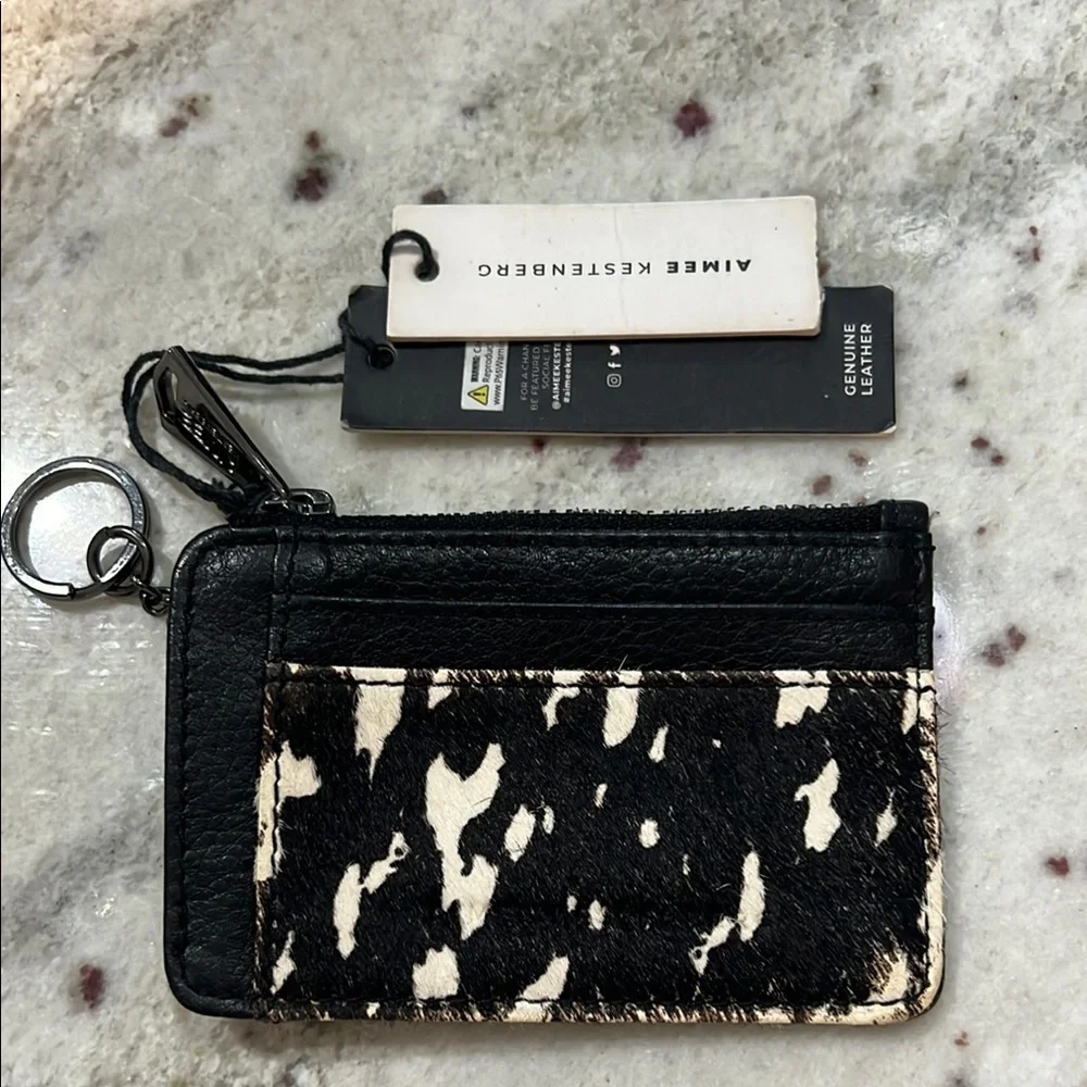 Black and White Cowhide Card Holder